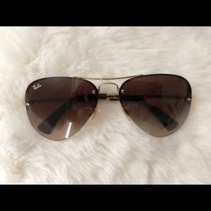 Highstreet 59mm Semi Rimless Aviator Sunglasses